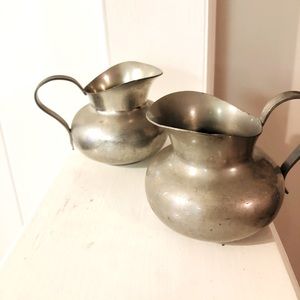 Vintage Norway Pewter creamers